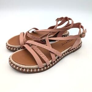 Lucky Brand Kielly Strappy Whipstitch Sandals Women's Bellini Size US7.5M EU38